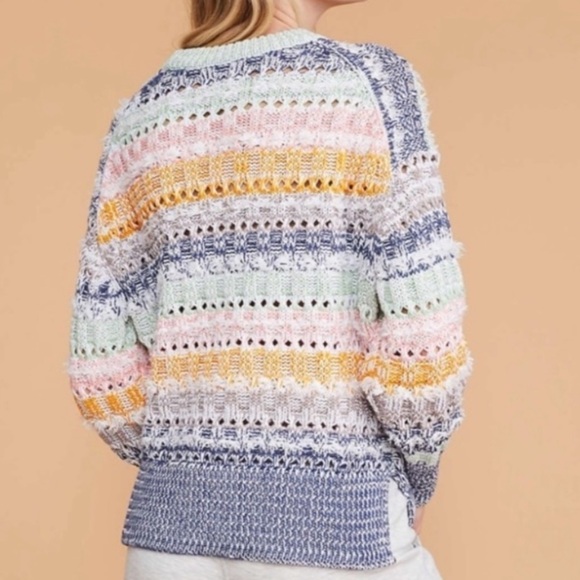 NWT L&G Rainbow Fringestitch Crewneck Sweater - Picture 2 of 9